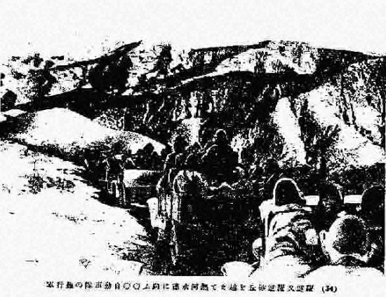 山道中的汽车队