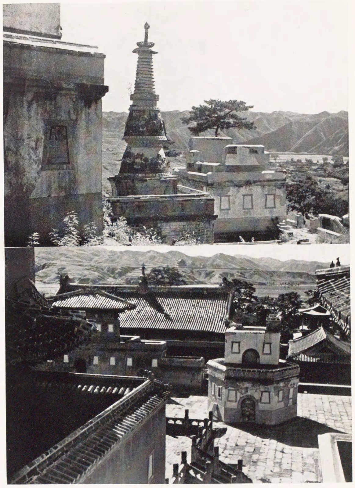寺院塔与院落俯瞰