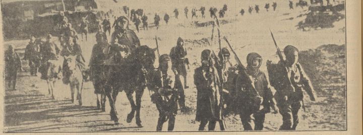 向热河推进的日军步骑兵纵队