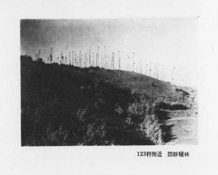 山坡上的线路测量标杆