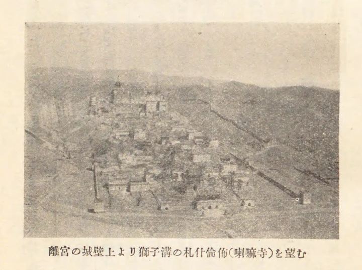 山坡寺庙建筑群远景