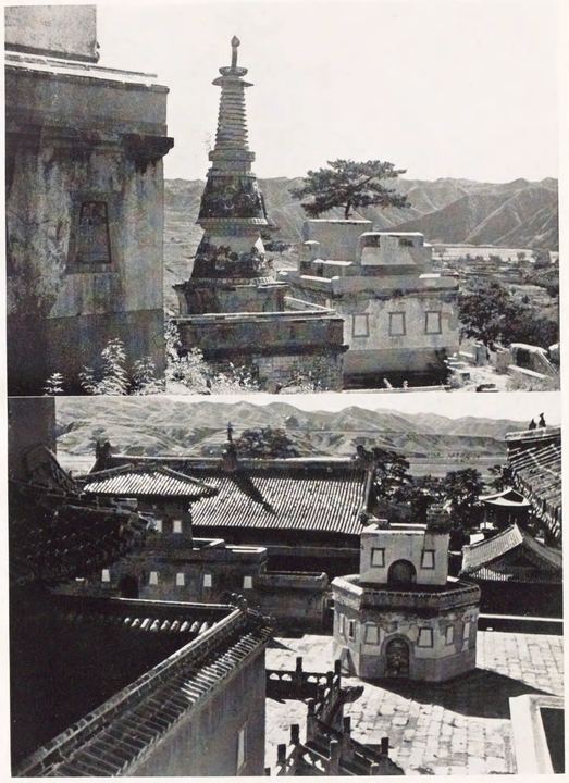 寺院塔与院落俯瞰